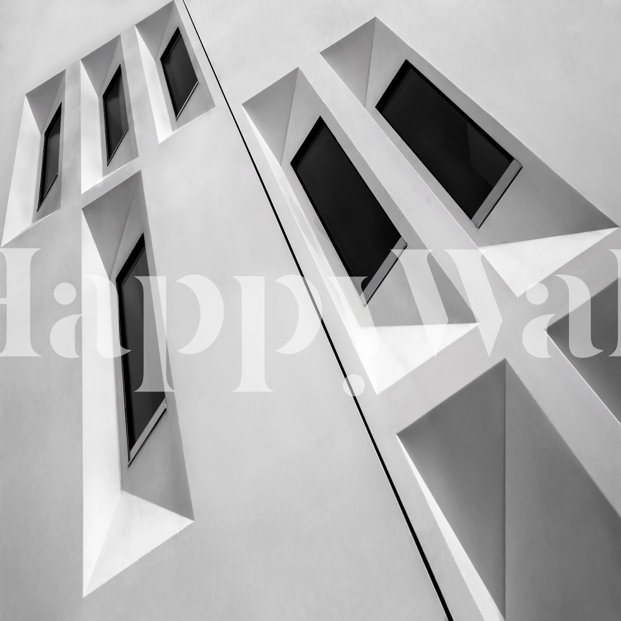 Black and white geometric shapes on wallpaper