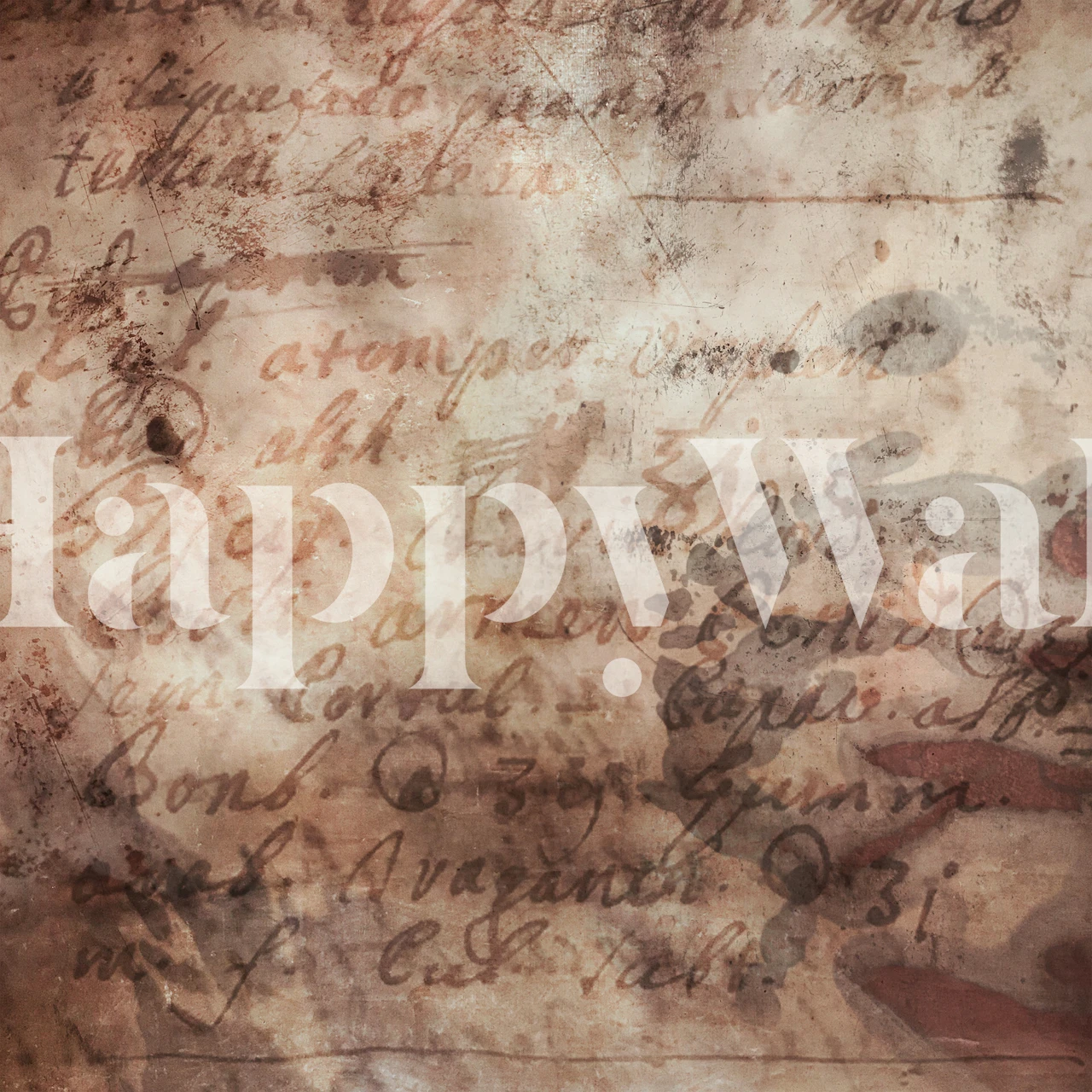 Vintage script design in neutral tones wallpaper