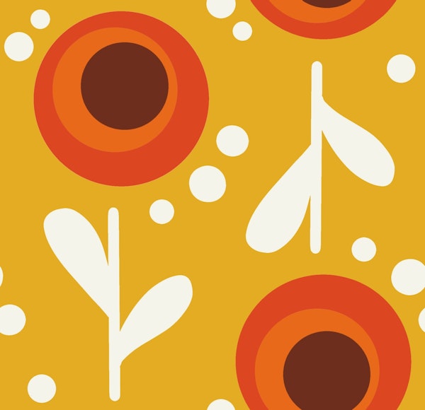Retro Orange Floral