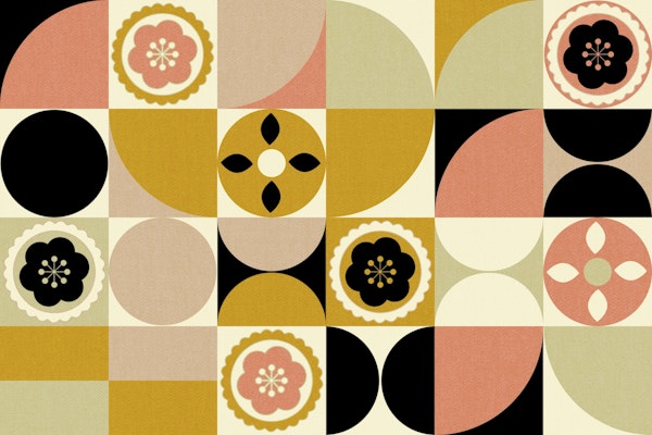 Golden Bauhaus Floral