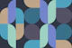 Vintage Pattern Rainbow Round Teal Mint Navy
