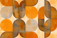 Golden Vintage Rainbow Sunrise Geo behang