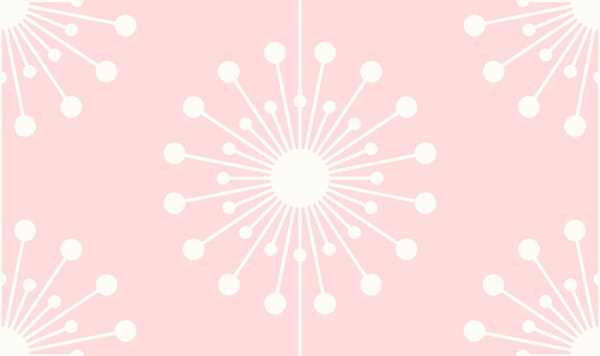 Midcentury Modern Dandelion Pattern Baby Pink