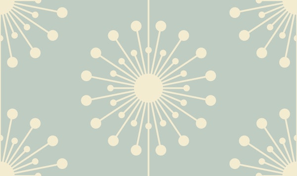Midcentury Modern Dandelion in Soft Green