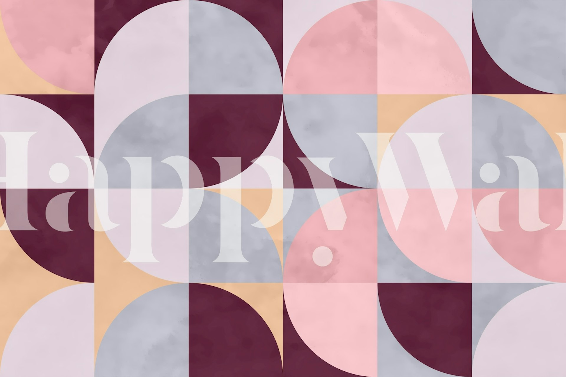 Rounded Forms Tapete in einem Raum präsentiert