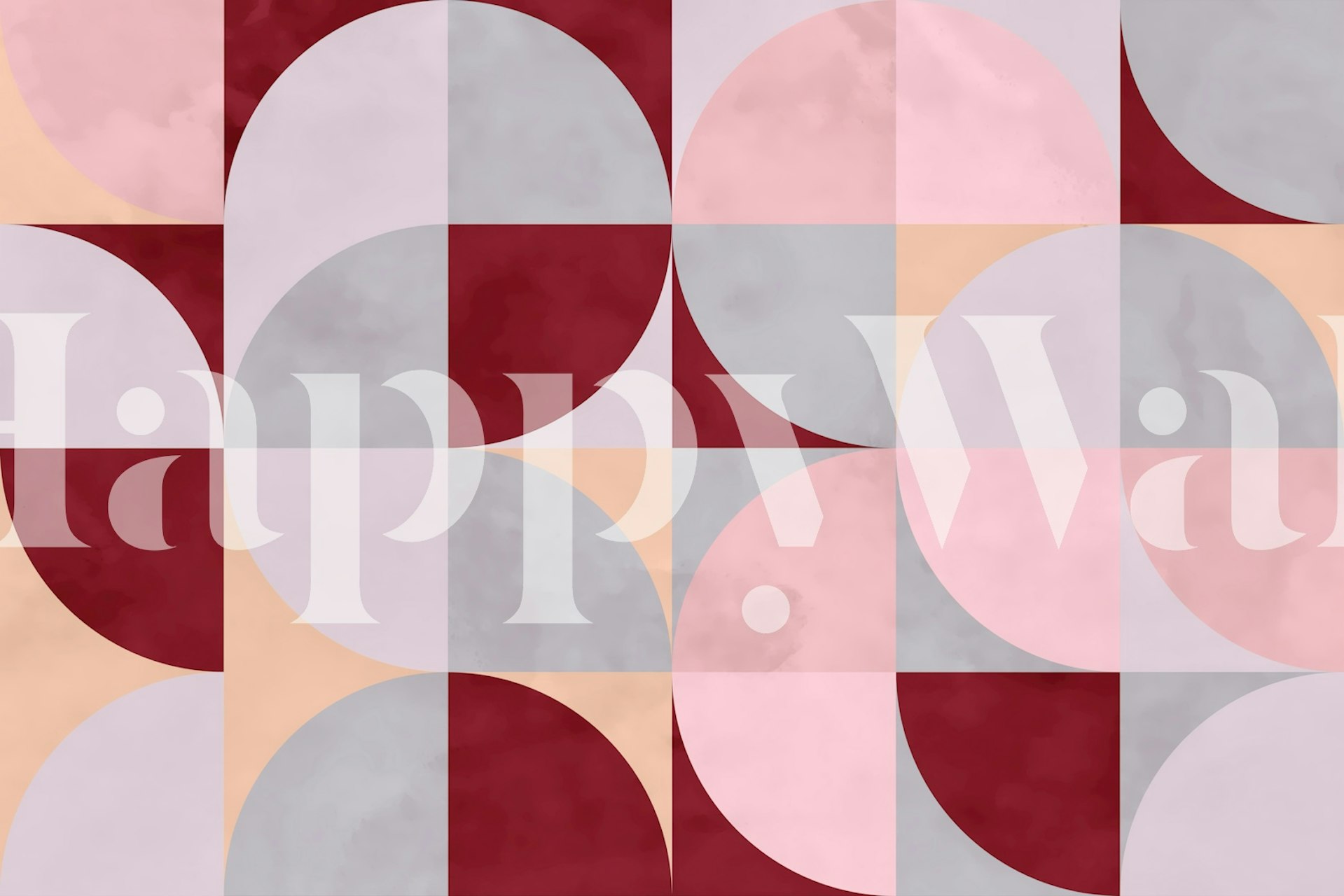 Colorful geometric shapes in teal, pink, and orange wallpaper