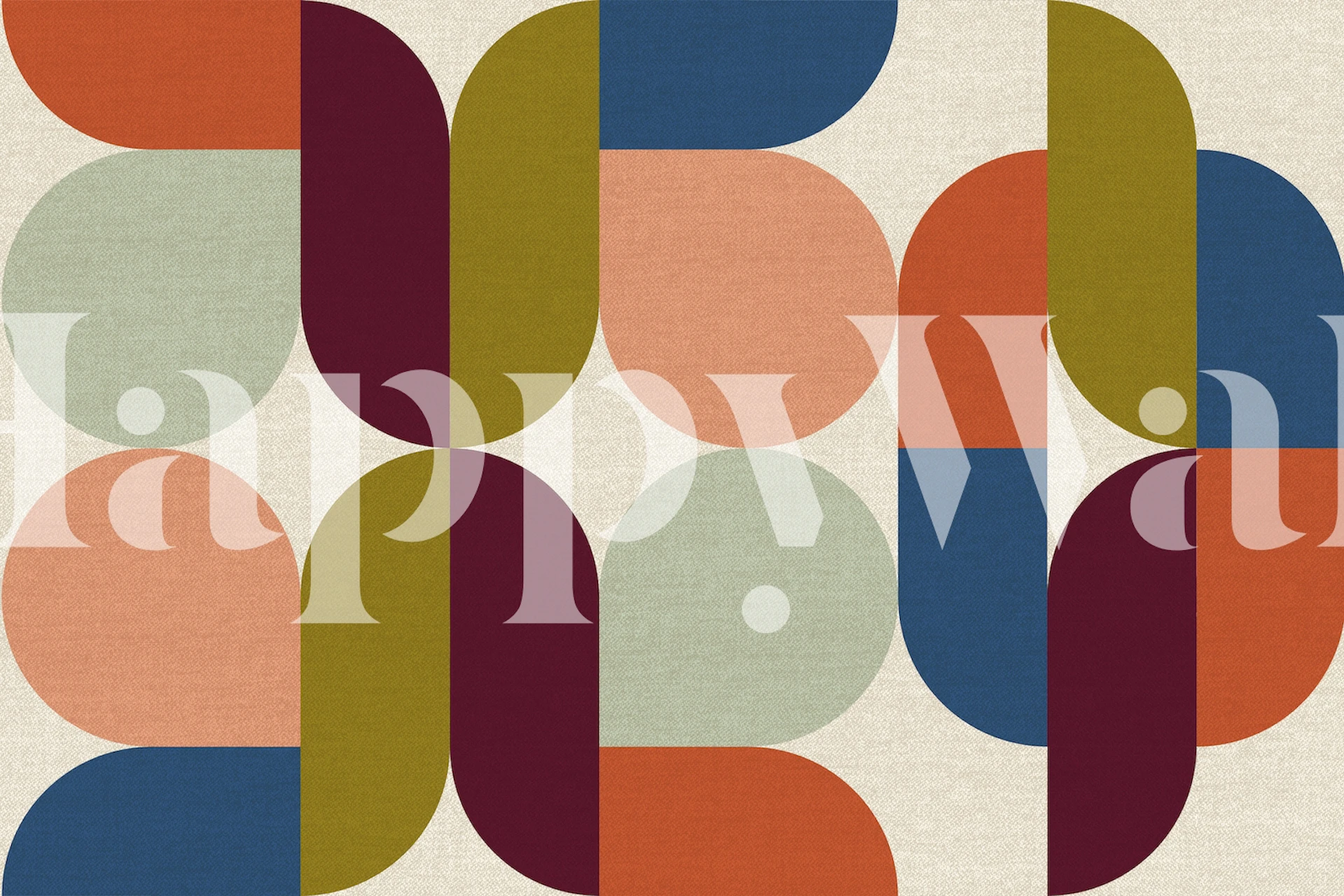 Tapeta Mid Century Modern Geo v místnosti