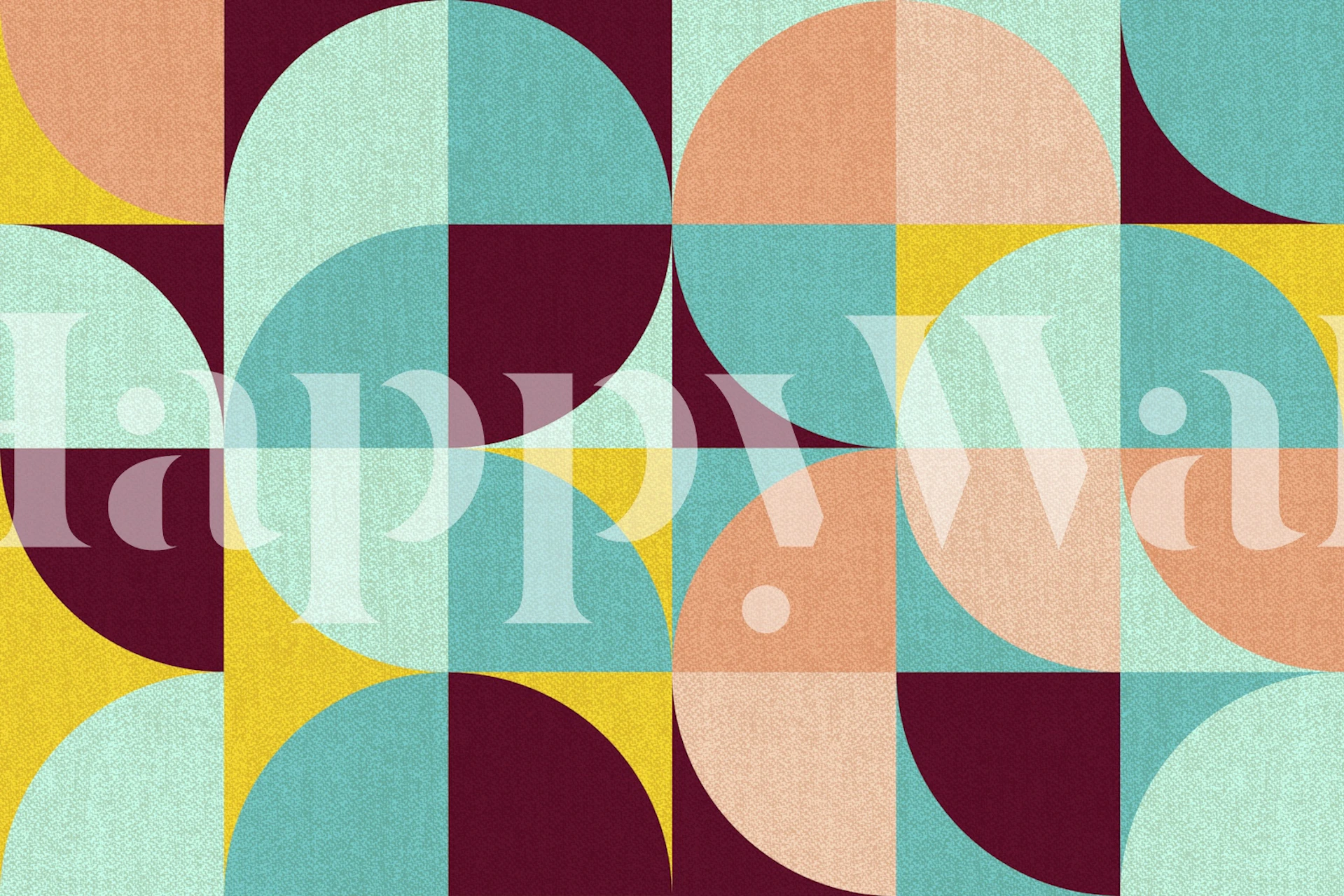 Mid Century Modern Collage tapeta w pokoju