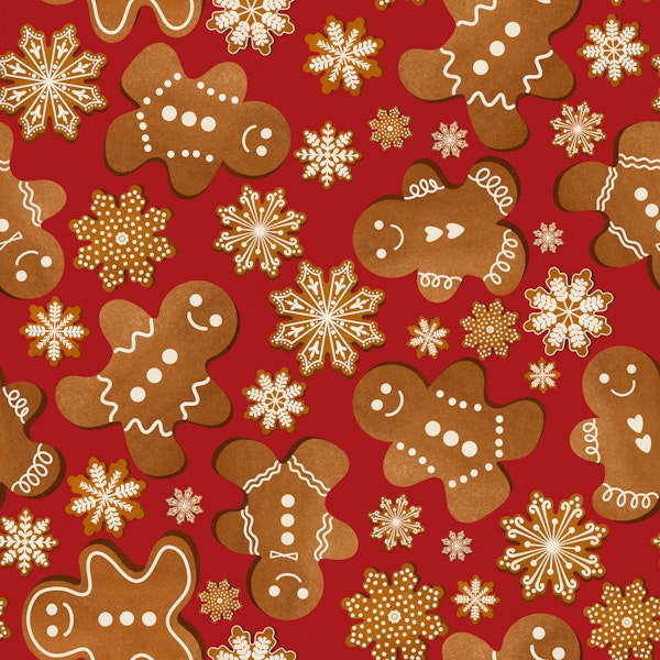 Christmas Gingerbread Cookies 1 on Red