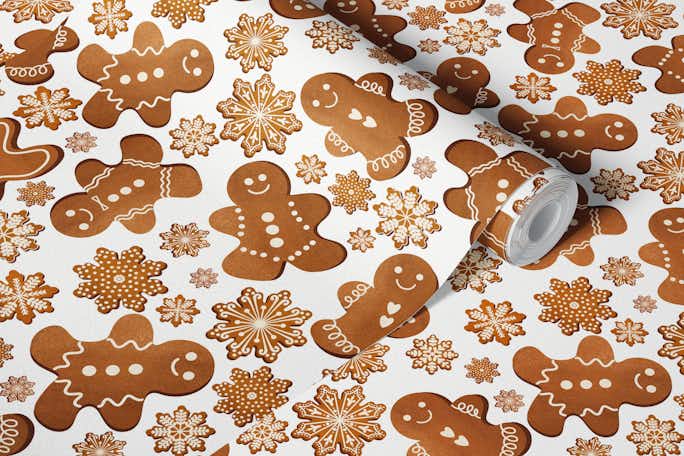 Christmas Gingerbread Cookies 1 on Whitewallpaper roll