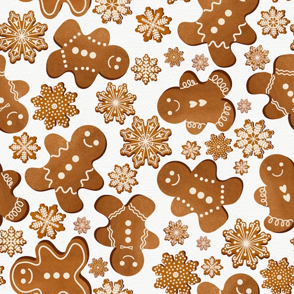 Christmas Gingerbread Cookies 1 on White