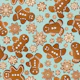 Christmas Gingerbread Cookies 1 on Light Blue