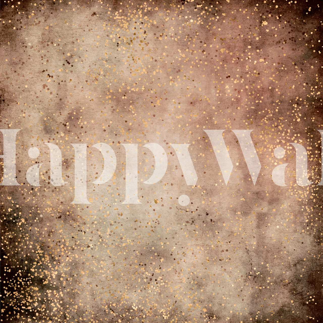 Apstraktni zidni mural Dirty Rose Galaxy sa zlatnim pjegama