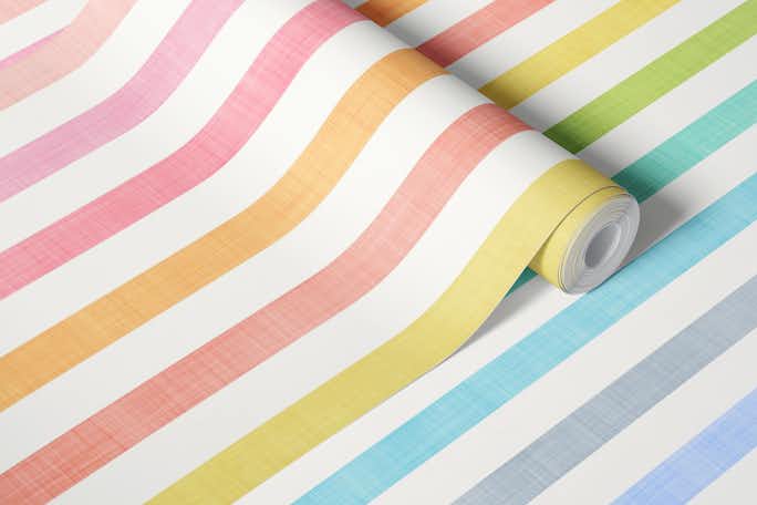 Soft Pastel Rainbow Stripeswallpaper roll