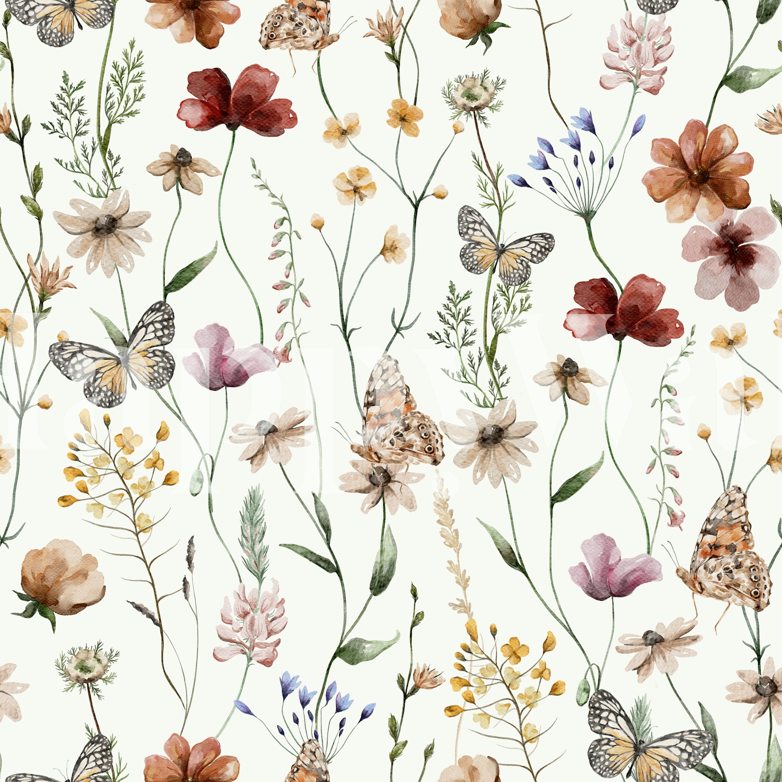 Enchanting Dried Wildflowers Meadow wallpaper