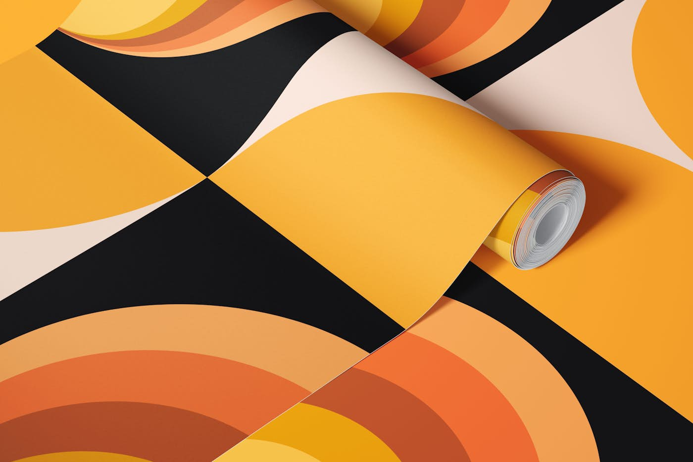 Retro Sun Pattern wallpaper roll