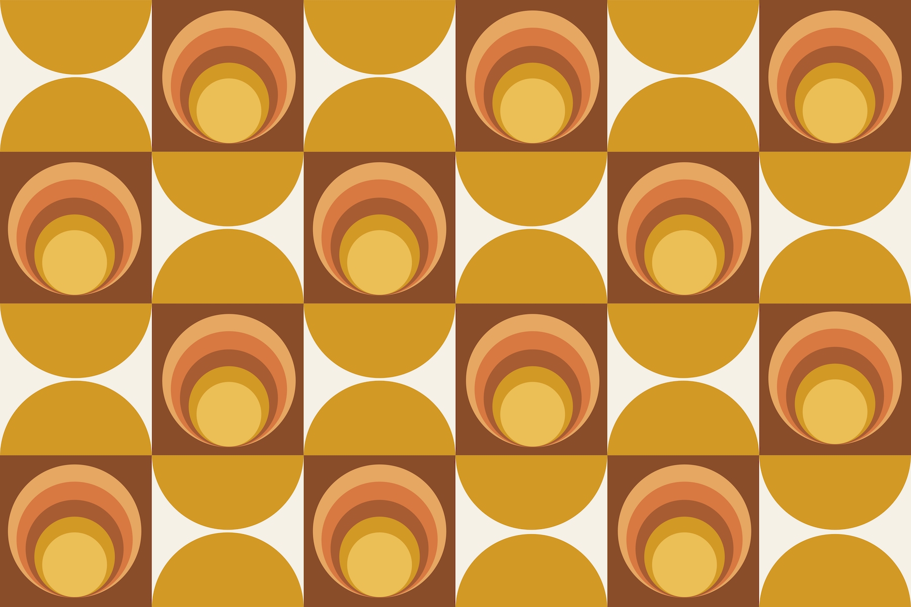 Sunny Moody Retro Pattern wallpaper - Free shipping | Happywall