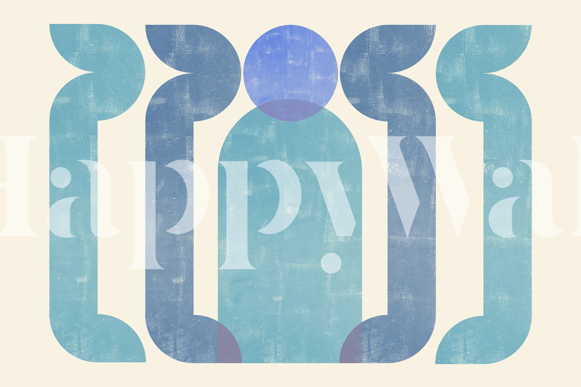 Abstract circular shapes in blue and teal wallpaper