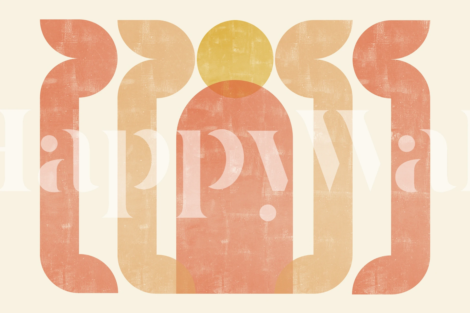 Arch Circle Sun wallpaper displayed in a room