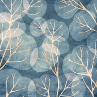Midwinter Leaf - Cyanotype tapete