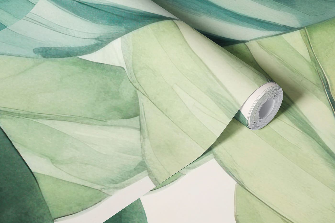 Abstract Watercolor Tropical Foliage wallpaper roll