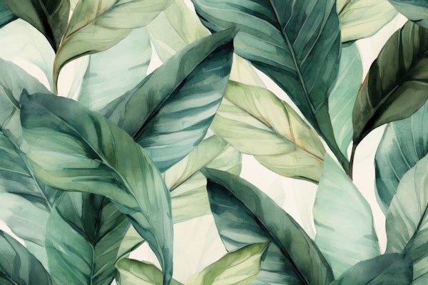 Abstract Watercolor Tropical Foliage