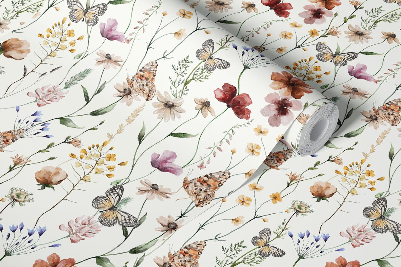 Enchanting Dried Wildflowers Meadow SMALL wallpaper roll