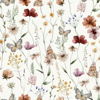 Enchanting Dried Wildflowers Meadow SMALL tapete