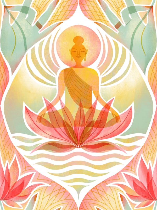 lotus flower chakra damask