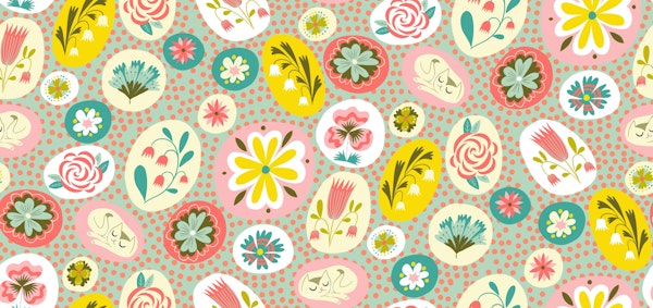 floating florals and sleeping cat