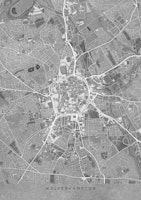 Gray map of Wolverhampton downtown tapeta