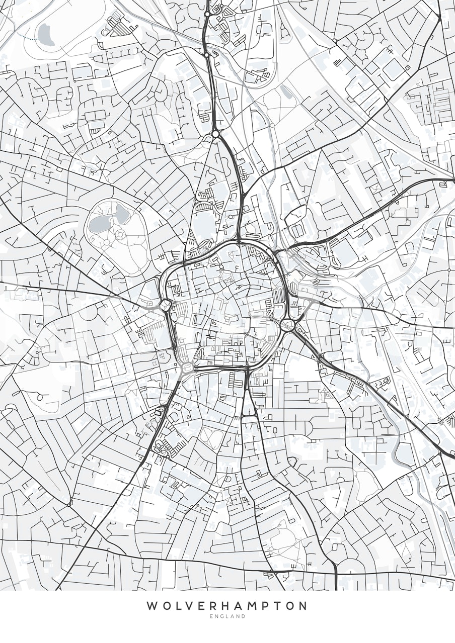 Map of Wolverhampton downtown wallpaper | Happywall