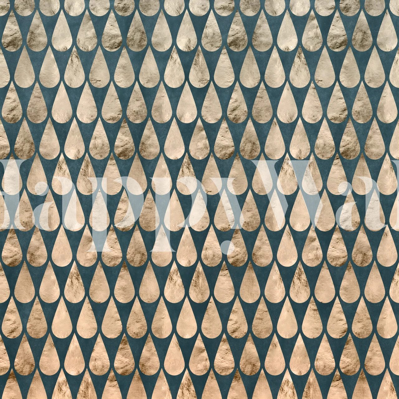 Golden Drops Ombre Petrol tapet vist i et rom