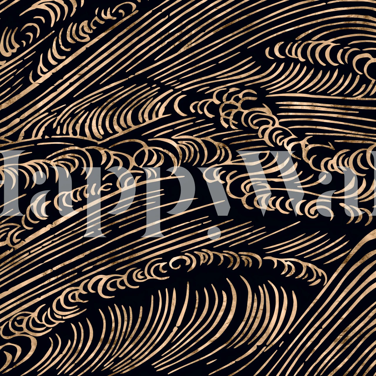 Wild Japanese Waves wallpaper in a room