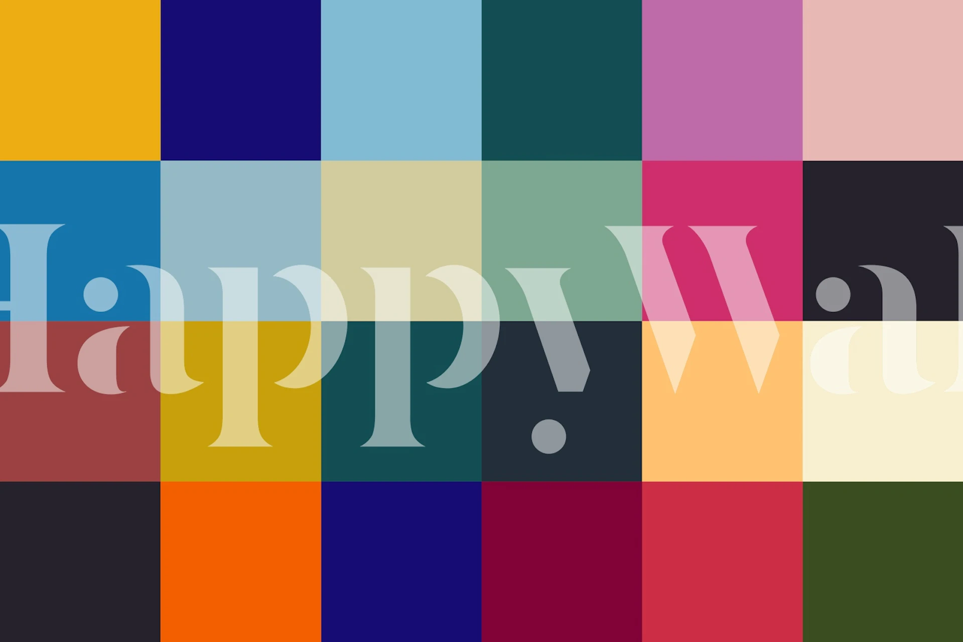 Kleurrijke Happy Squares wallpaper in een kamer