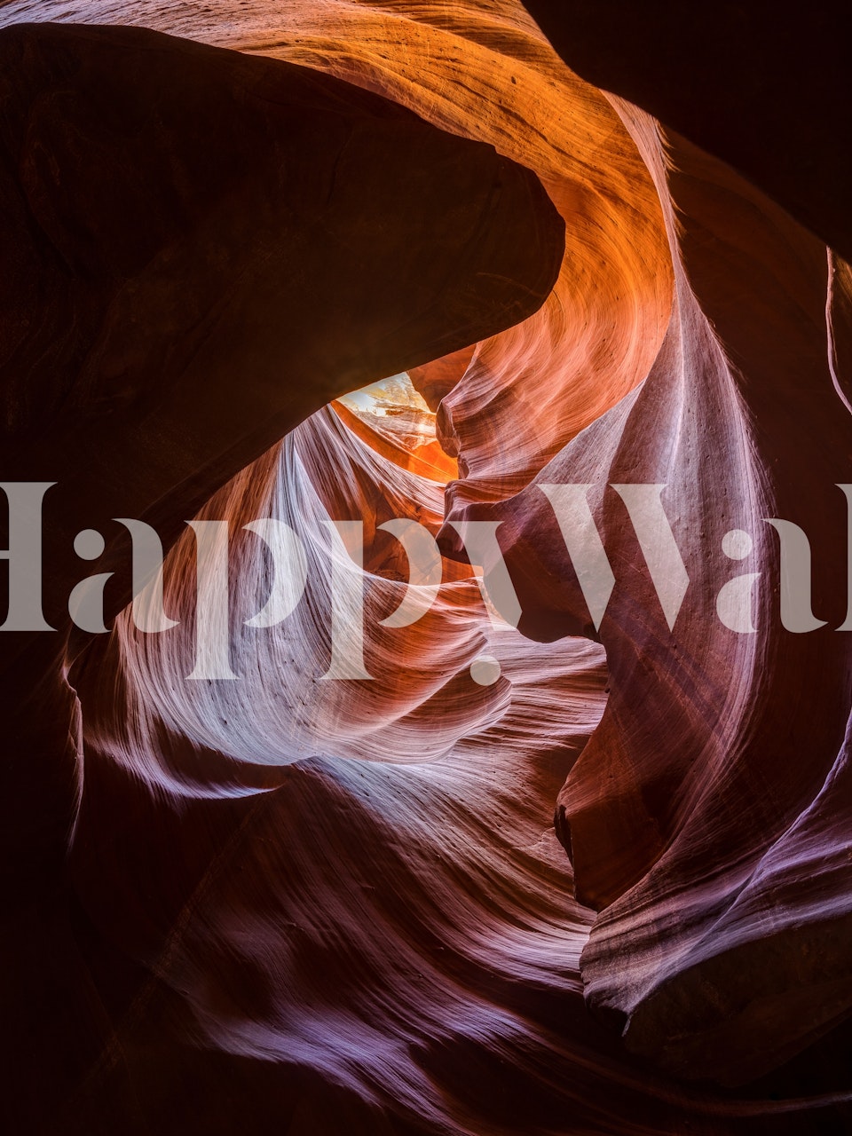 Heart of Fire canyon wall mural with warm hues of red and orange