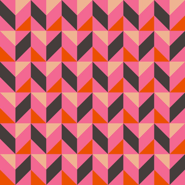 Bold Geometric Pattern in Hot Pink and Orange