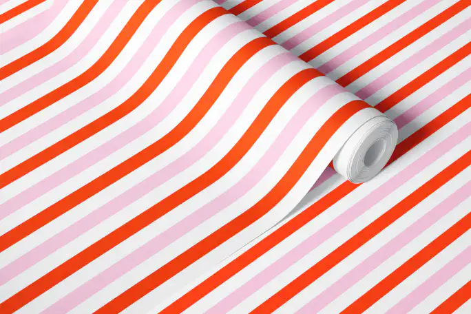 Red and pink vertical stripes wallpaper | Happywall