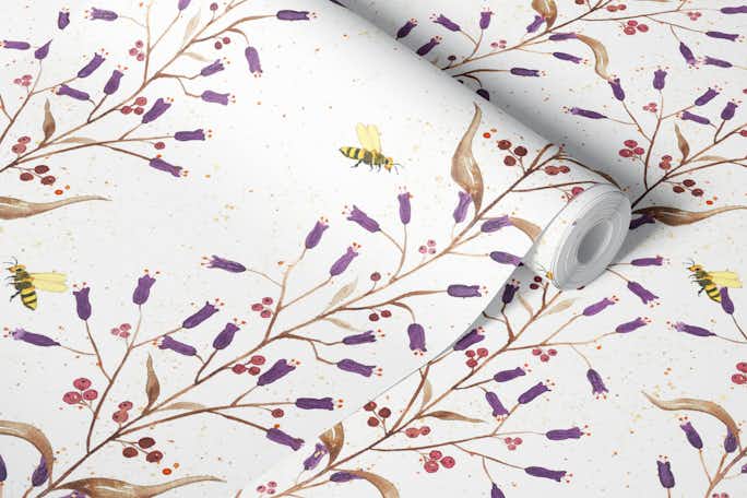 Bees and Flowerswallpaper roll