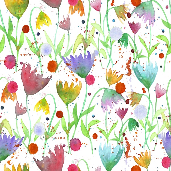Vibrant Watercolor Garden