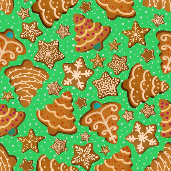 Christmas Gingerbread Cookies 2 on Green