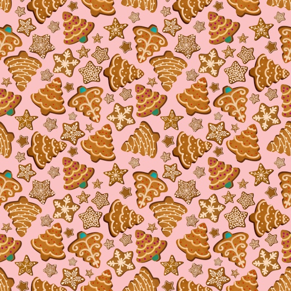 Christmas Gingerbread Cookies 2 on Pink