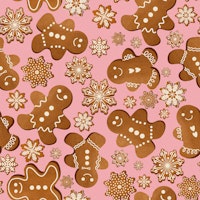 Christmas Gingerbread Cookies 1 on Pink ταπετσαρία