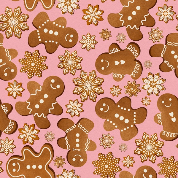 Christmas Gingerbread Cookies 1 on Pink