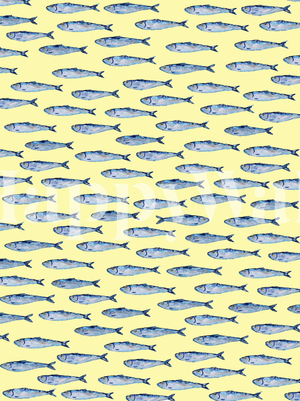 Sardines pattern wallpaper in a room
