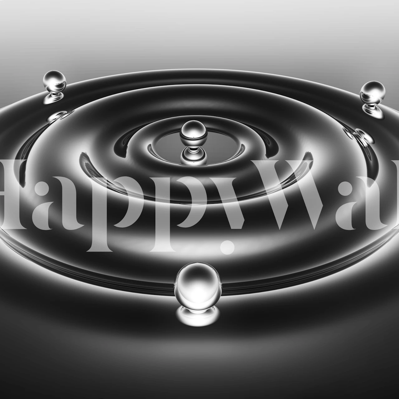 Black and white water ripple pattern wallpaper