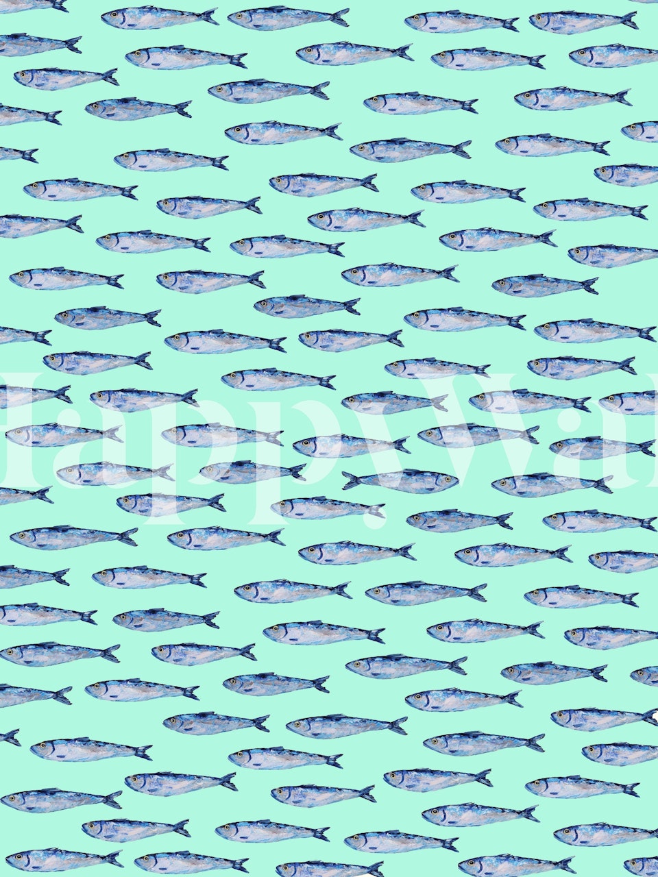 Shimmering sardines tapet i ett rum