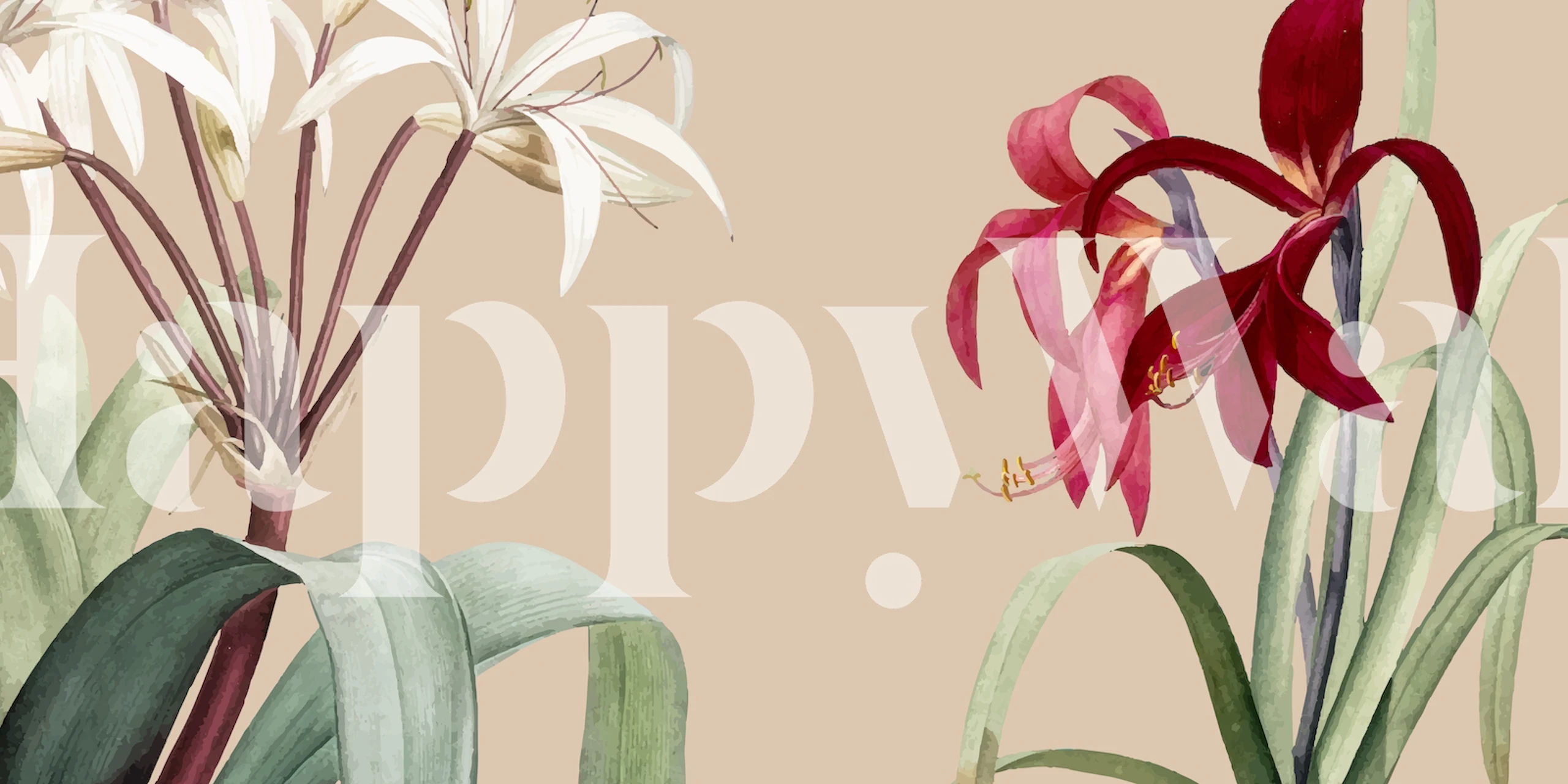 Big Botanic Nude wallpaper displayed in a room