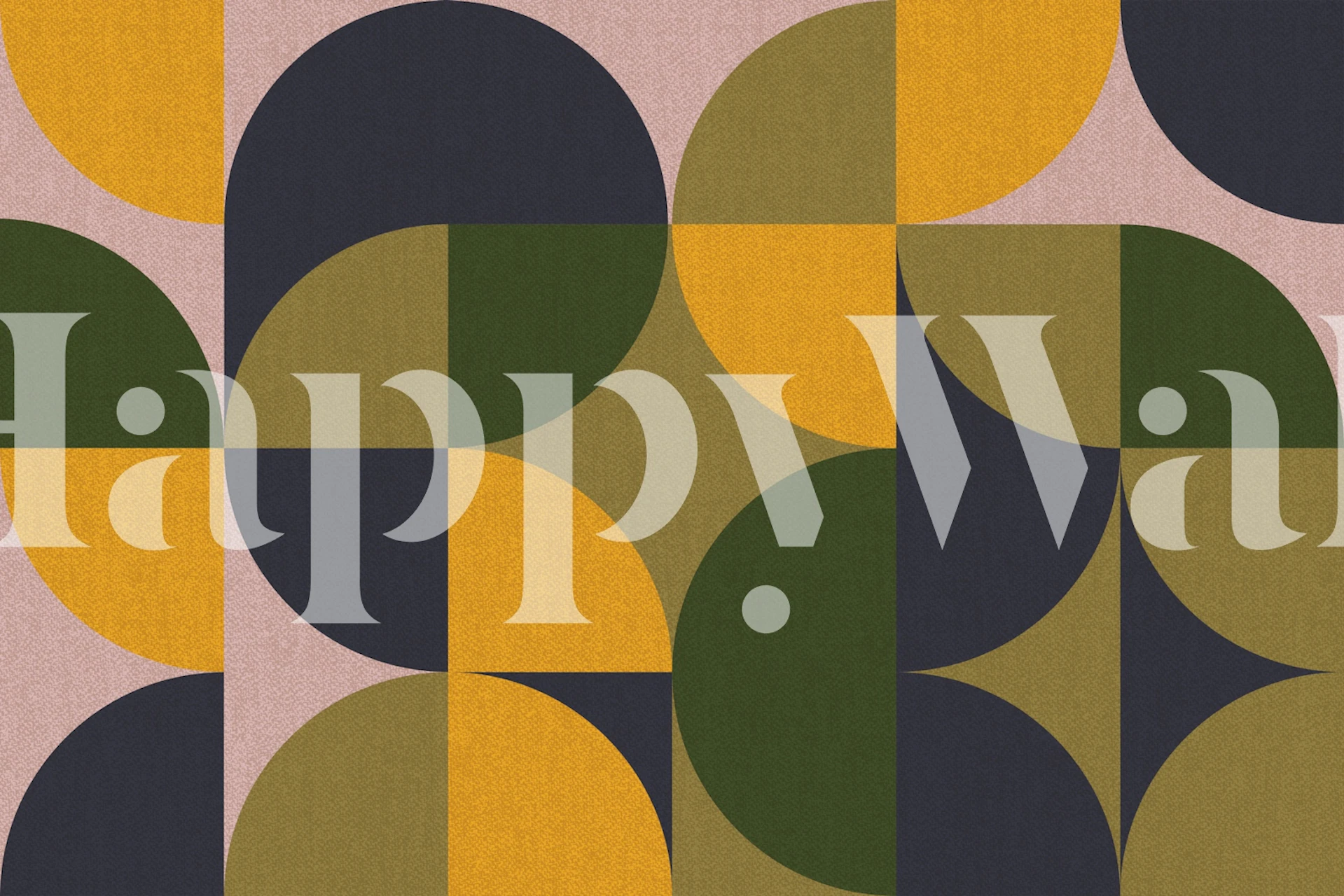 Bold Bauhaus Linen Tapete in einem Raum