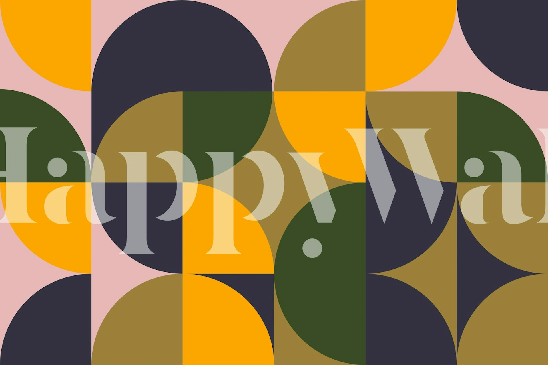 Bold Bauhaus-tapettisuunnittelu huoneessa